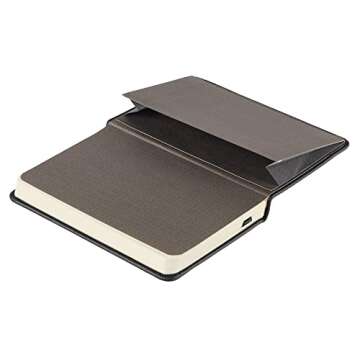 Leatherpress Classic Leather Notebook Writing Journal, Hardcover, Elastic Closure Narrow Ruled Pages, Inspire Collection