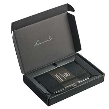 Leatherpress Classic Leather Notebook Writing Journal, Hardcover, Elastic Closure Narrow Ruled Pages, Inspire Collection