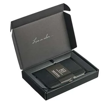 Leatherpress Classic Leather Notebook Writing Journal, Hardcover, Elastic Closure Narrow Ruled Pages, Inspire Collection