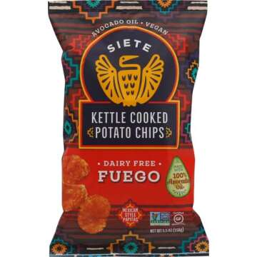 Siete Fuego Potato Chips Healthy Delicious 5.5 oz Bag