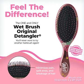 Wet Brush Disney Original Detangler Brush Princess Wholehearted - Rapunzel, Silver - All Hair Types ...