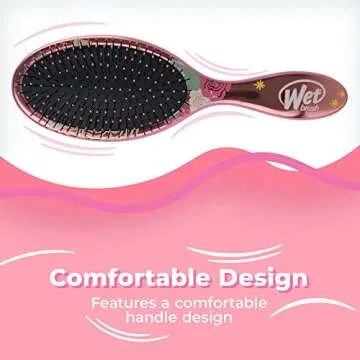 Wet Brush Disney Original Detangler Brush Princess Wholehearted - Rapunzel, Silver - All Hair Types - Ultra-Soft IntelliFlex Bristles Glide Through Tangles with Ease