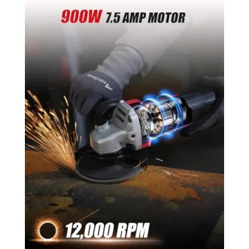 AVID POWER Angle Grinder, 7.5-Amp 4-1/2 inch Electric Grinder Power Tools with Grinding and Cutting Wheels, Flap Disc and Auxiliary Handle for Cutting, Grinding, Polishing and Rust Removal - Red