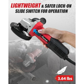 AVID POWER Angle Grinder, 7.5-Amp 4-1/2 inch Electric Grinder Power Tools with Grinding and Cutting Wheels, Flap Disc and Auxiliary Handle for Cutting, Grinding, Polishing and Rust Removal - Red