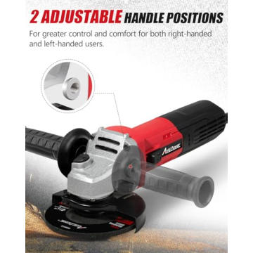 AVID POWER Angle Grinder, 7.5-Amp 4-1/2 inch Electric Grinder Power Tools with Grinding and Cutting Wheels, Flap Disc and Auxiliary Handle for Cutting, Grinding, Polishing and Rust Removal - Red