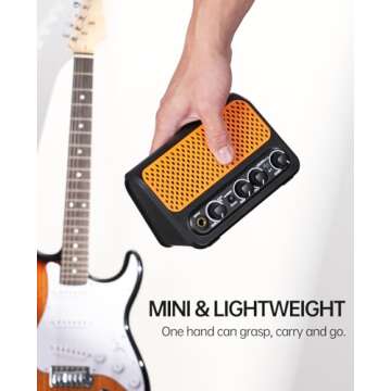 Mini Guitar Amp,LEKATO 10W Portable Electric Guitar Amplifier with Clean & Overdrive Channel,Reverb,Bluetooth Small Guitar Amp for Practice (Black-Orange)