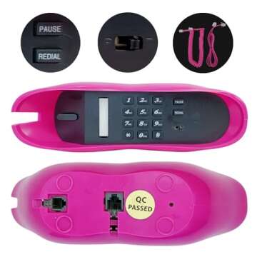 TelPal Corded Lips Telephones Landline Pink-Colored Home Telephones Cute Mouth Shape Wired Phone for Home,Office,Shops & Art Decor Cute Real Working Telephone Novelty Gift for Girls