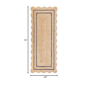 Weaving Village Wave Scalloped Natural Jute Rug Boho Jute Rug Entryway Runner Rug Farmhouse Scallop ...