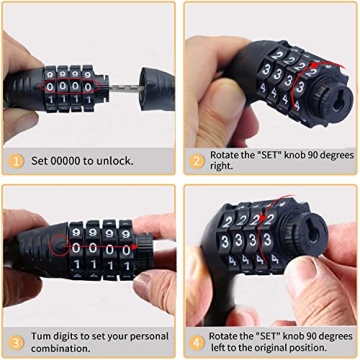 Durable 4-Digit Combination Bike Cable Lock with PVC Coating