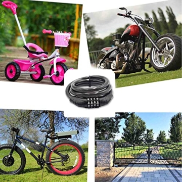 Durable 4-Digit Combination Bike Cable Lock with PVC Coating