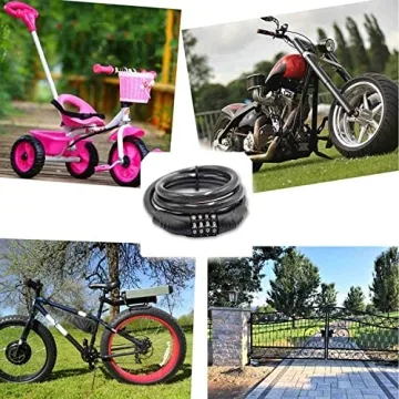 Durable 4-Digit Combination Bike Cable Lock with PVC Coating