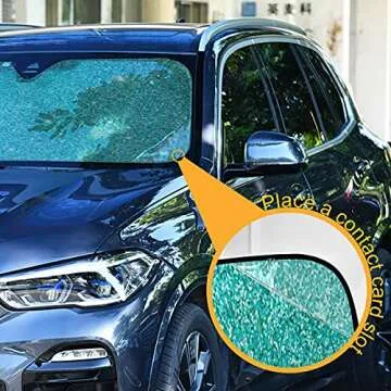 Boccsty Glitter Teal Windshield Sun Shade 55 x 27.6 Inch