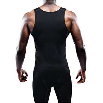 NELEUS Men's Athletic 3 Pack Compression Under Base Layer Sport Tank Top,Black,M,EUR L