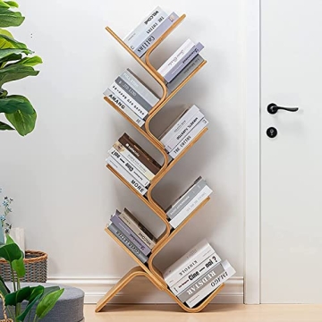 Stylish Bamboo Tree Bookshelf, 8-Tier Organizer for Any Room