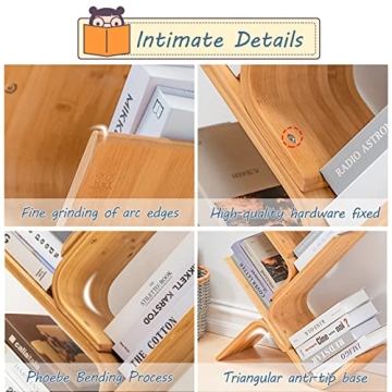 Stylish Bamboo Tree Bookshelf, 8-Tier Organizer for Any Room