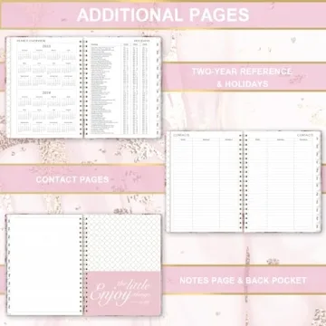 2024 Pink Planner Prelabeled Monthly Tabs Elastic Closure