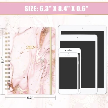 2024 Pink Planner Prelabeled Monthly Tabs Elastic Closure