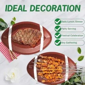 SJJPDYY 50 PCS Football Party Supplies Oval Plates