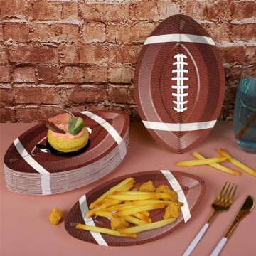SJJPDYY 50 PCS Football Party Supplies Oval Plates