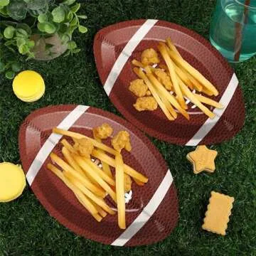 SJJPDYY 50 PCS Football Party Supplies Oval Plates