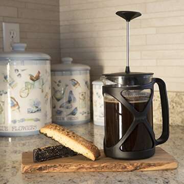 Primula 6CUP Tempo Rich, Non-Bitter Coffee-French Press Design-Easy to Use-Makes 6 Cups-Black