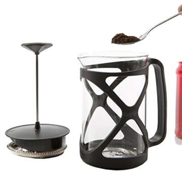 Primula 6CUP Tempo Rich, Non-Bitter Coffee-French Press Design-Easy to Use-Makes 6 Cups-Black