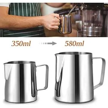 GWHOLE 20oz/580ml Milk Frothing Pitcher Steaming Pitchers (580ml)