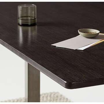 Fully Jarvis Standing Desk 60" x 27" Dark Bamboo Top - Electric Adjustable Desk Height from 30" to 49" with Memory Preset Controller (Rectangle, Black Frame)