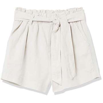 Goodthreads Women's Washed Linen Blend Paper Bag Waist Shorts