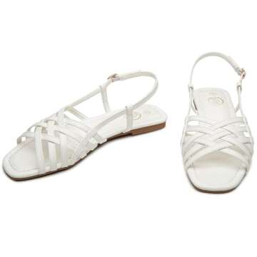 Trary Women's Flat Sandals Gladiator Sandals for Women Comfortable Ankle Strap Sandals Casual Fisherman Strappy Sandals for Women Dressy Summer Beach Shoes