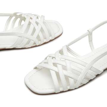 Trary Women's Flat Sandals Gladiator Sandals for Women Comfortable Ankle Strap Sandals Casual Fisherman Strappy Sandals for Women Dressy Summer Beach Shoes