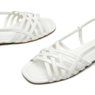 Trary Women's Flat Sandals Gladiator Sandals for Women Comfortable Ankle Strap Sandals Casual Fisherman Strappy Sandals for Women Dressy Summer Beach Shoes
