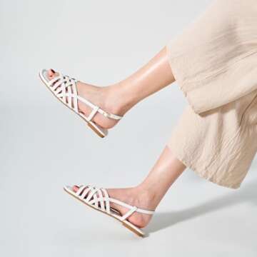 Trary Women's Flat Sandals Gladiator Sandals for Women Comfortable Ankle Strap Sandals Casual Fisherman Strappy Sandals for Women Dressy Summer Beach Shoes