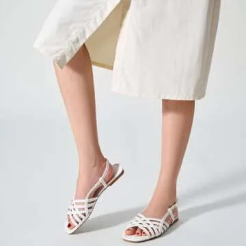 Trary Women's Flat Sandals Gladiator Sandals for Women Comfortable Ankle Strap Sandals Casual Fisherman Strappy Sandals for Women Dressy Summer Beach Shoes