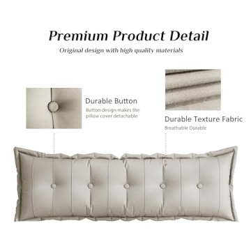 VERCART Large Bolster Headboard Pillow for Comfortable Support