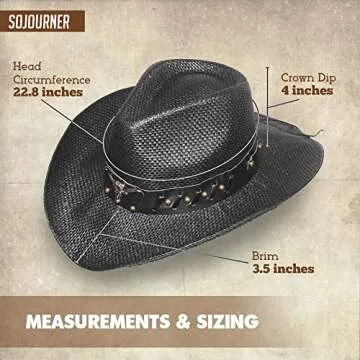 Stylish Black Cowboy Hat with Adjustable Fit and Brim