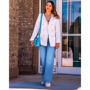 GRAPENT Women's Hippy Pants for Women Hippie Jeans Country Club Attire Women Trendy Outfits for Women 2024 Concert Outfit Basic Jeans for Women Color Indigo Medium Blue Size 12 Size 14