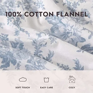 Laura Ashley Cotton Flannel Twin Sheet Set for Cozy Nights