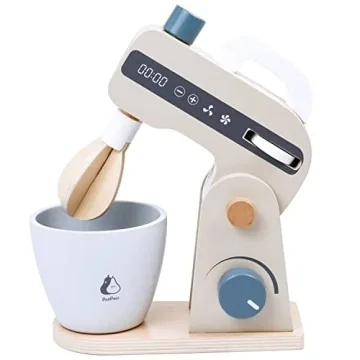 PairPear Playstand Mixer for Kids - Safe Wooden Kitchen Toy