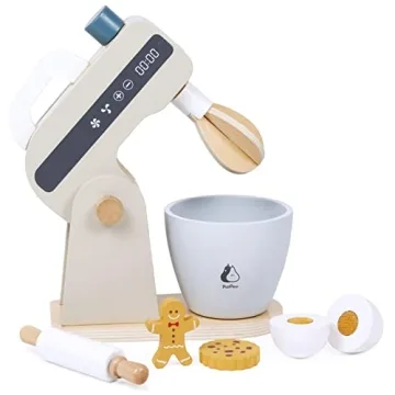 PairPear Playstand Mixer for Kids - Safe Wooden Kitchen Toy