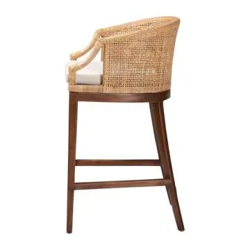 Bali & Pari Lumajang Bohemian Rattan Wood Bar Stool