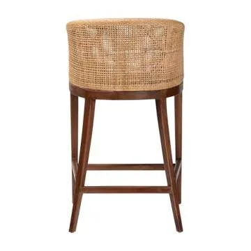 Bali & Pari Lumajang Bohemian Rattan Wood Bar Stool