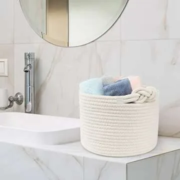 Stylish ABenkle Small Woven Basket for Home Organization