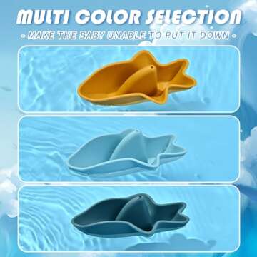 7-Piece Mold Free Silicone Baby Bath Toy Set for Infants 6-12 Months, Bathtub Toys for Toddlers 1-3, Water Toys, Pool Toy, Dishwasher Safe