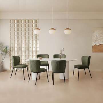 Stylish SIMTONAL Green Dining Room Chairs Set of 2