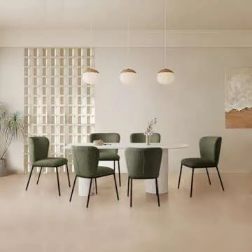 Stylish SIMTONAL Green Dining Room Chairs Set of 2