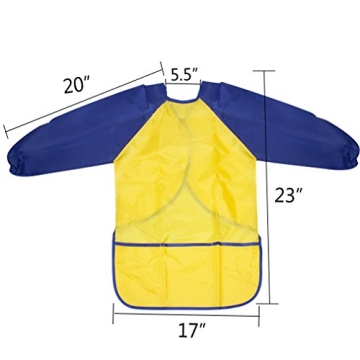 Kids Art Smocks 2 Pack with Long Sleeves and Pockets