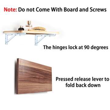 Sumnacon Heavy Duty Folding Shelf Brackets 16 Inch - 2 Pcs