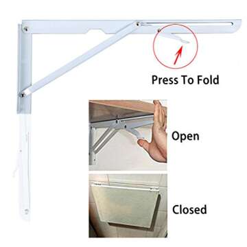 Sumnacon Heavy Duty Folding Shelf Brackets 16 Inch - 2 Pcs