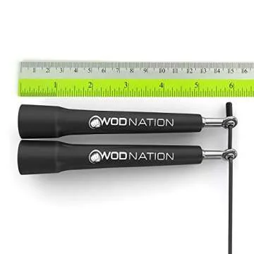 WOD Nation Adjustable Speed Jump Rope for Men & Children - Blazing Fast Fitness Skipping Rope for Boxing, MMA, Endurance, Exercise, and Gym Workout